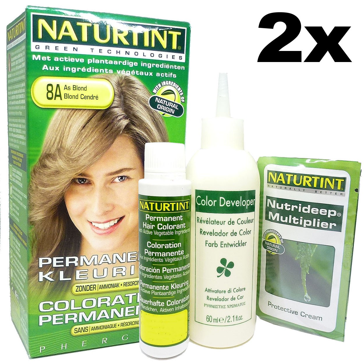 Phergal Naturtint Haar Farbe 8C Kupfer Blond 2x165ml  Haar Coloration Set Kit