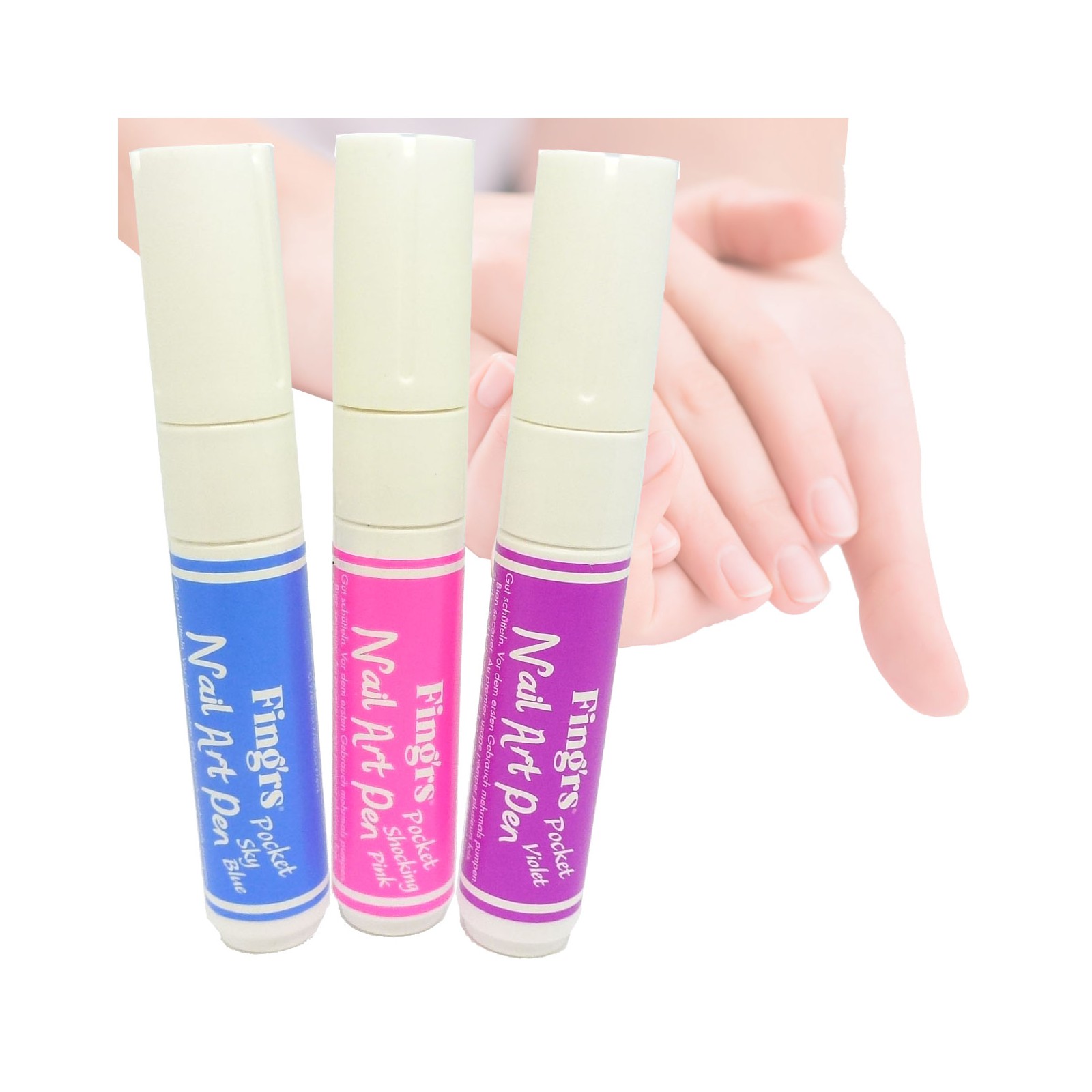Fingrs Pocket Nail Art Pen Set 3 Stifte Maniküre Fingernägel Design Acryl