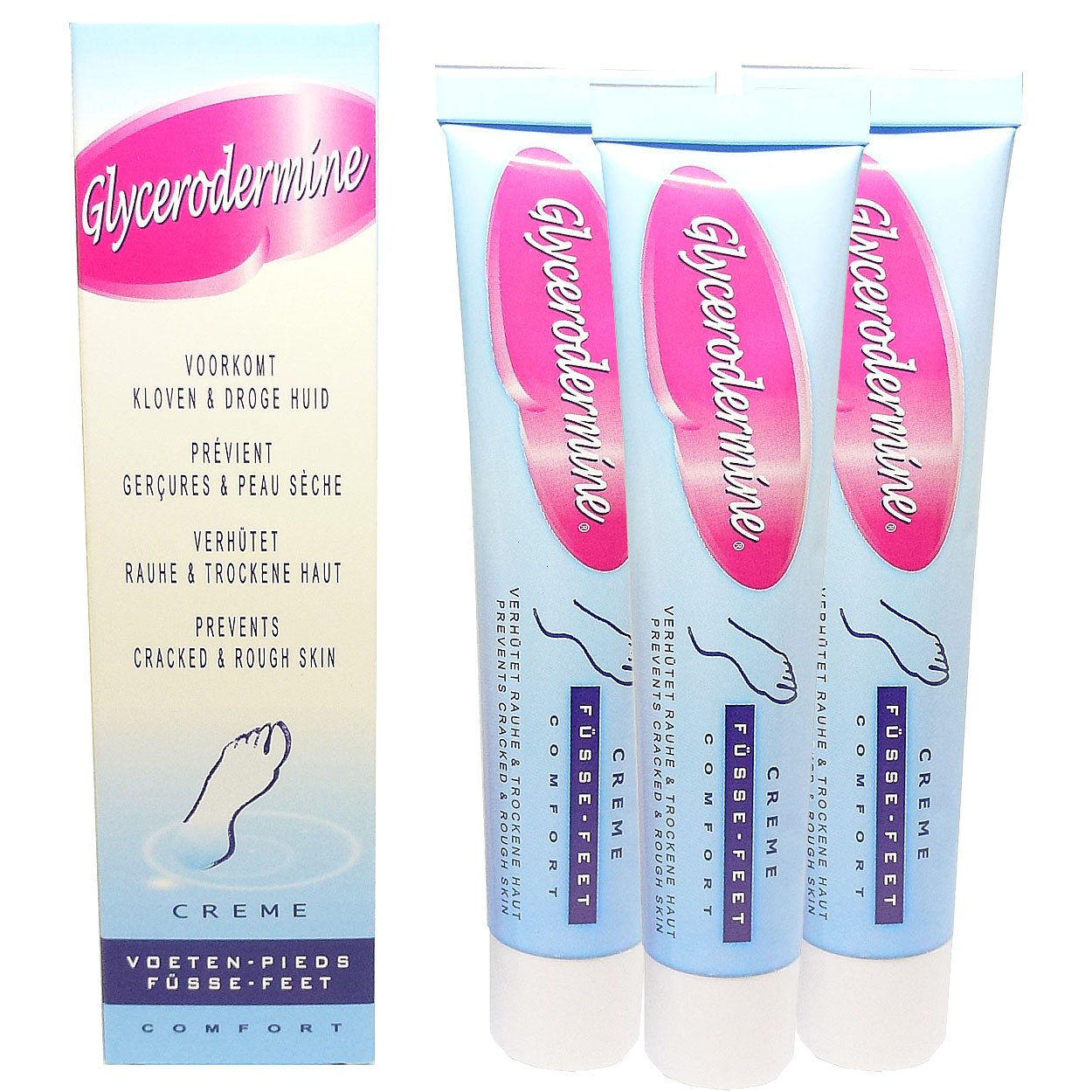 Glycerodermine FuÃ Creme trockene rissige Haut Pflege Multipack 3x50ml