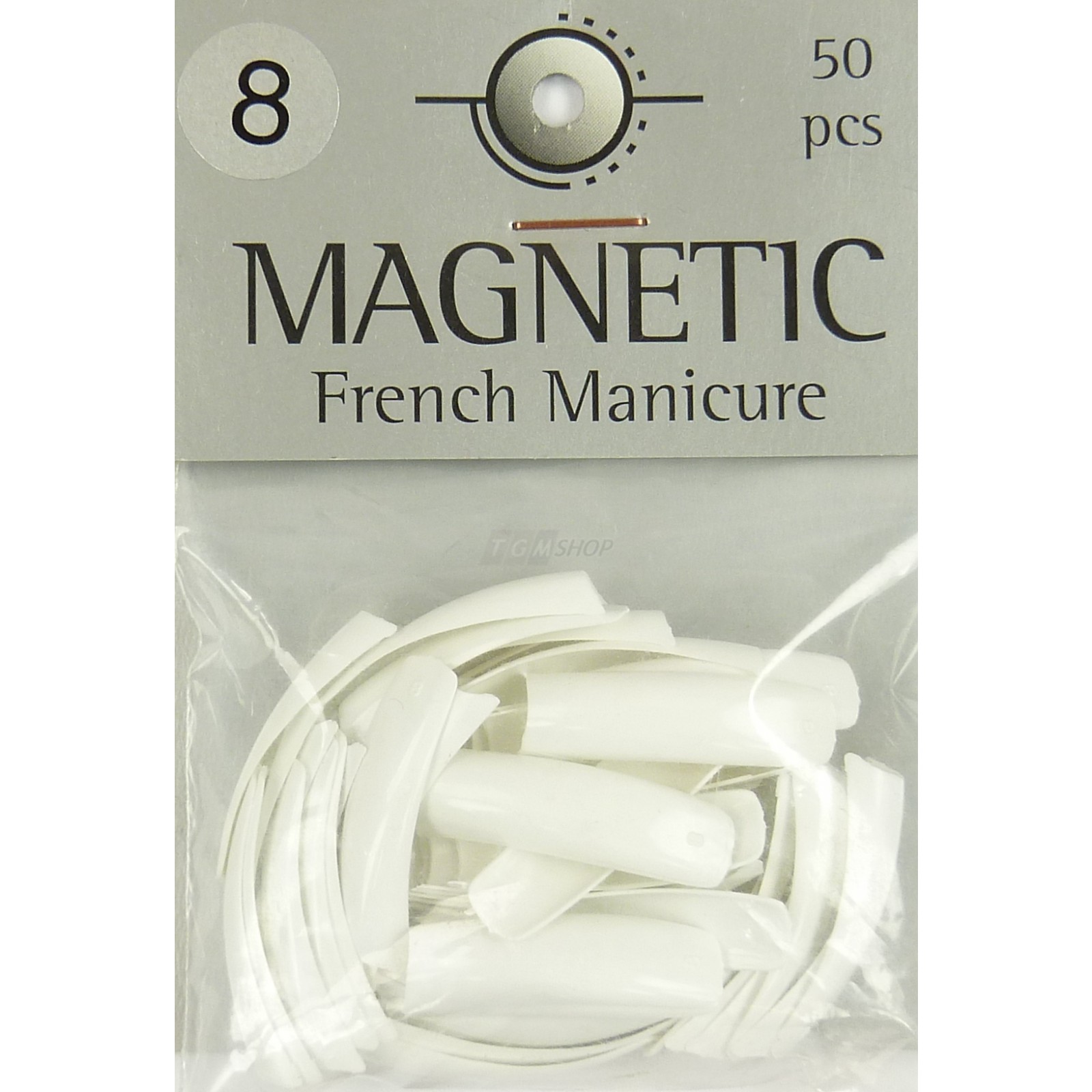 Magnetic Nail Tips French Manicure Größe 8 künstliche Nägel 50 Stück