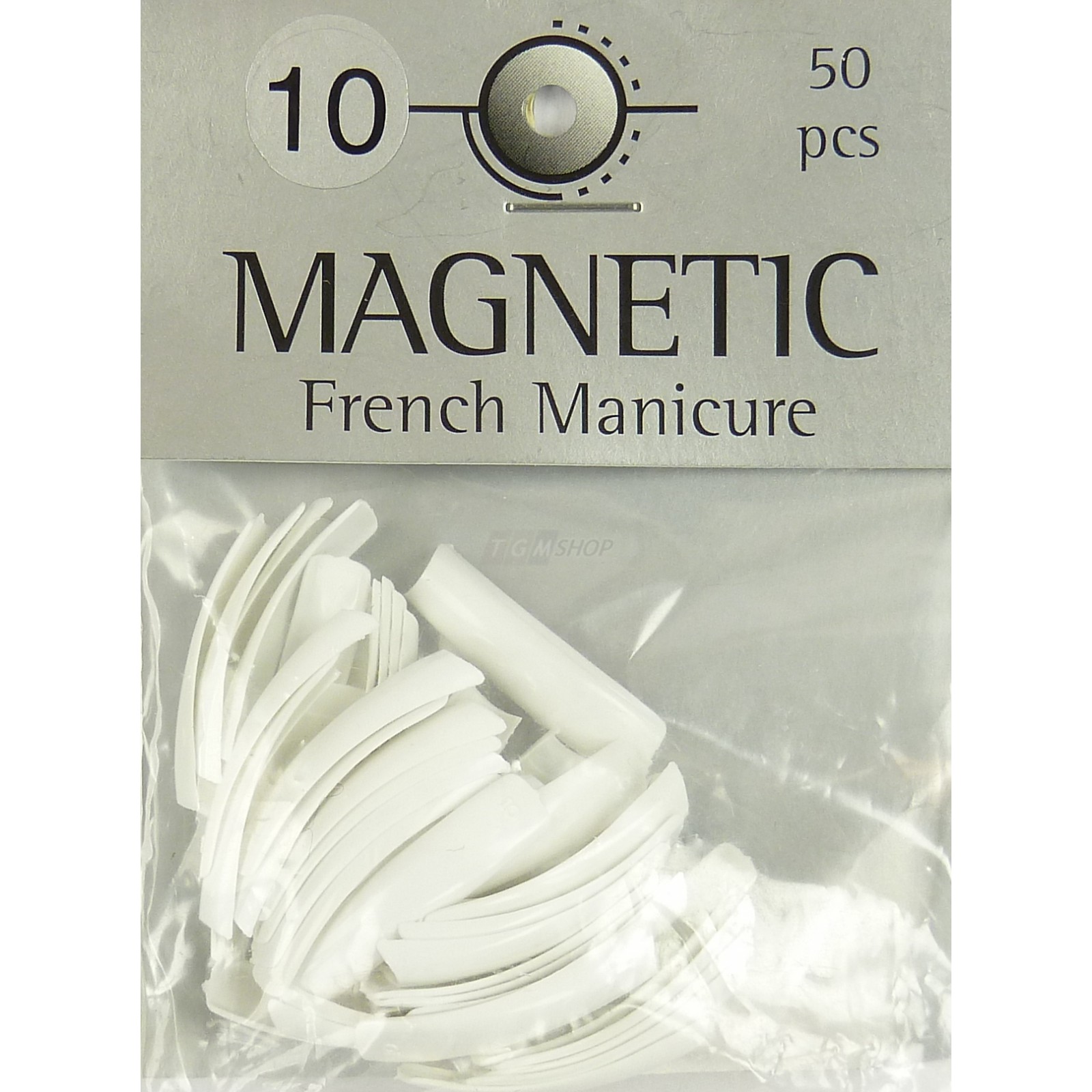 Magnetic Nail Tips French Manicure Größe 10 künstliche Nägel 50 Stück