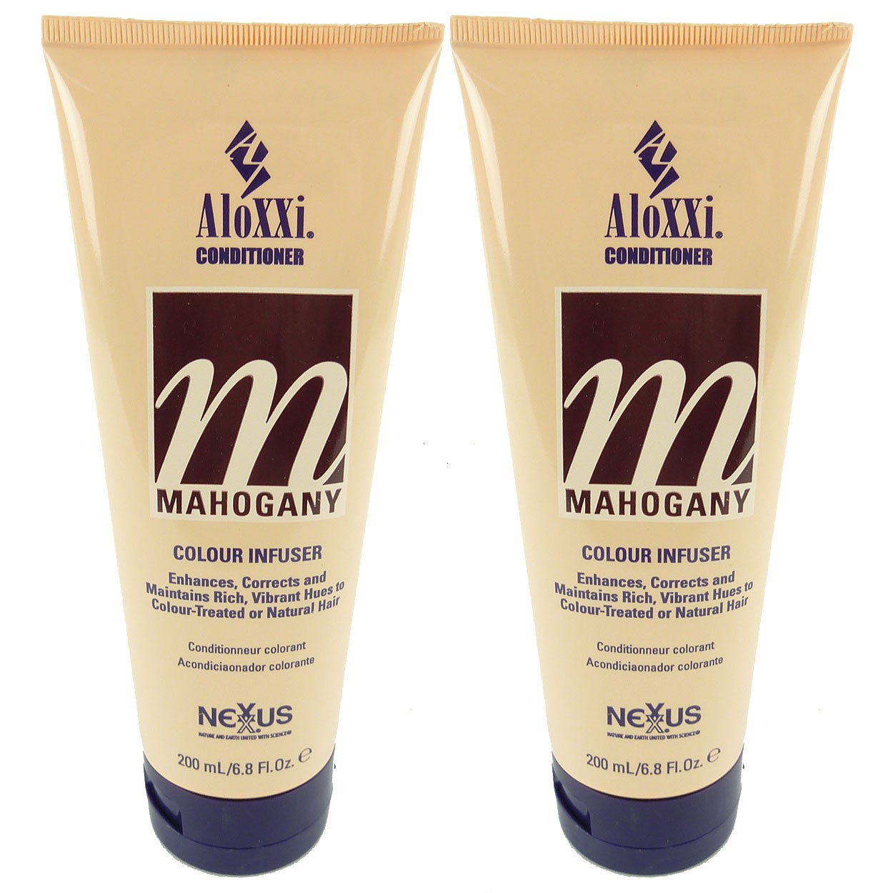 Nexxus Aloxxi Conditioner Mahogany Colour Infuser Haar Farbe Spülung 2x200ml