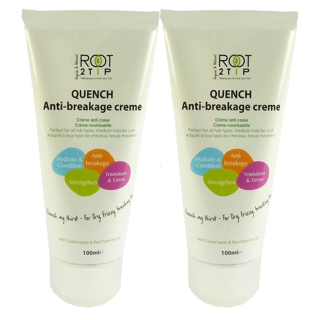 Root2Tip QUENCH Anti-Breakage Creme lockiges Haar Pflege Multipack 2x100ml