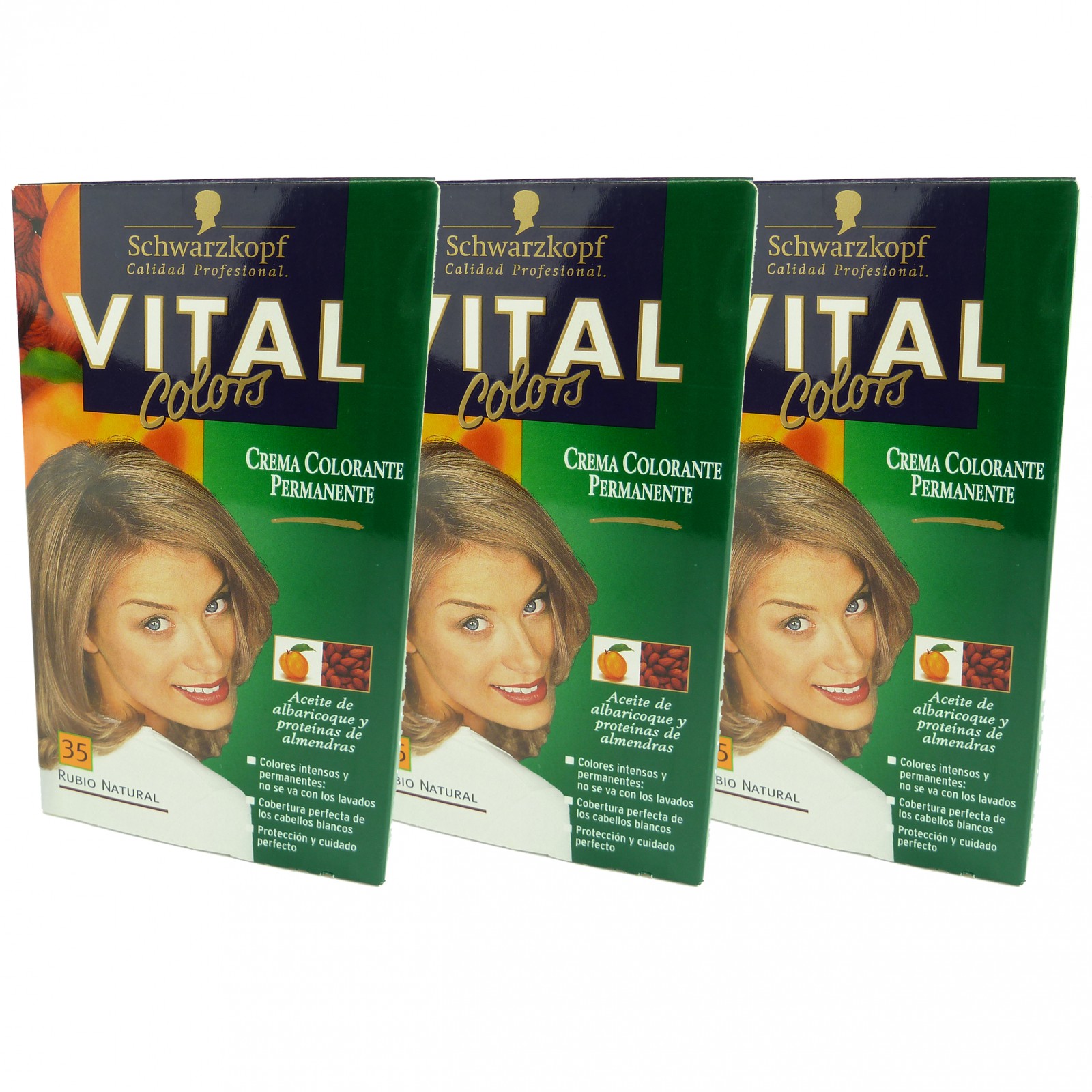 Schwarzkopf Multipack 3x Vital Colors 35 blond natur Haar Farbe Set Coloration