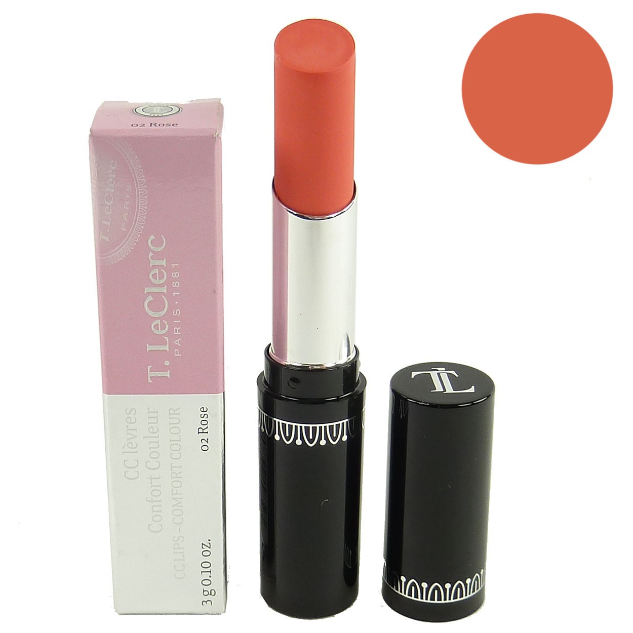 T. LeClerc PARIS 1881 CC Lips Comfort Colour Lippen Pflege Stift Make Up 3g - 02 Rose