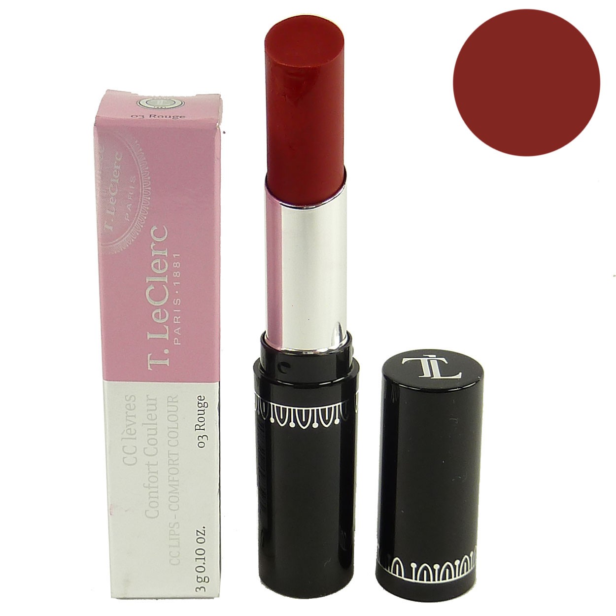 T. LeClerc PARIS 1881 CC Lips Comfort Colour Lippen Pflege Stift Make Up 3g - 03 Rouge