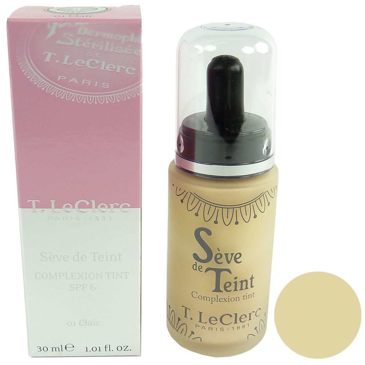 T. LeClerc PARIS 1881 SPF 6 Fluid Foundation Teint Gesicht Make Up 30ml - 01 Clair