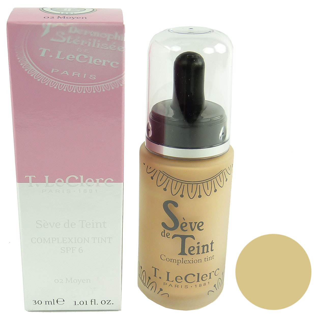 T. LeClerc PARIS 1881 SPF 6 Fluid Foundation Teint Gesicht Make Up 30ml - 02 Moyen