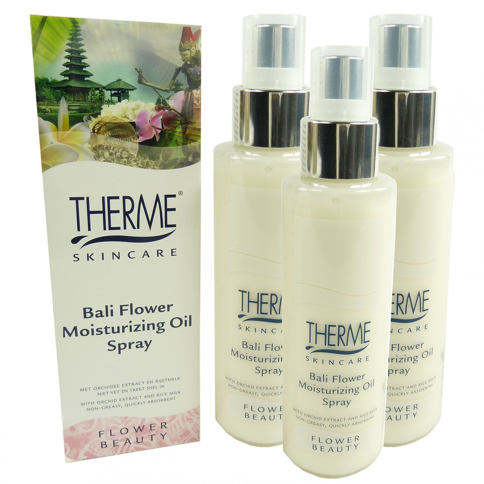 Therme Skincare Bali Flower Moisturizing Oil Spray Körper Öl MULTIPACK 3x125ml