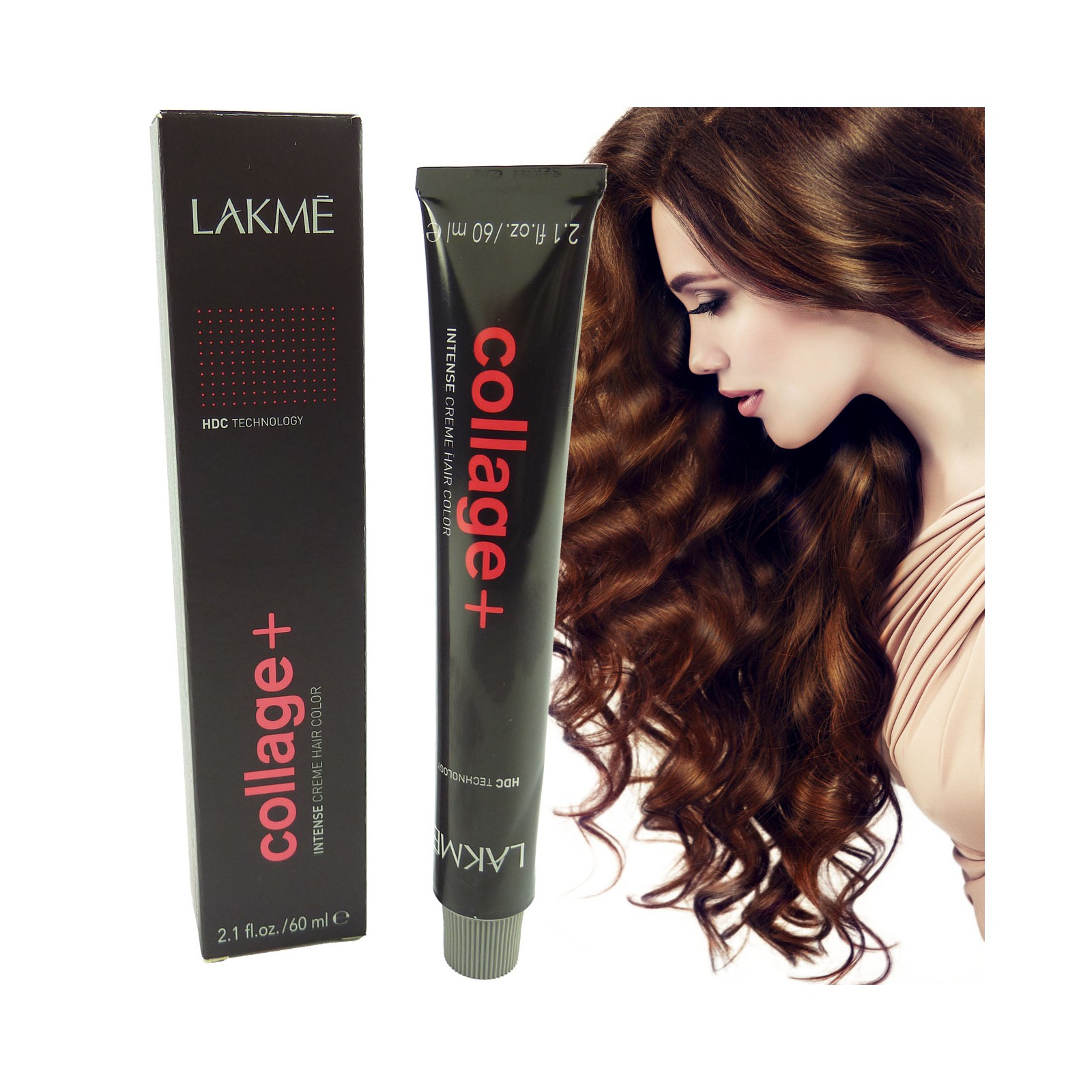 Lakme Collage+ Hair Color Coloration Intensiv Haar Farbe Versch Nuancen - 60ml - 7/45+ Intensive Mahogany Copper Medium Blonde