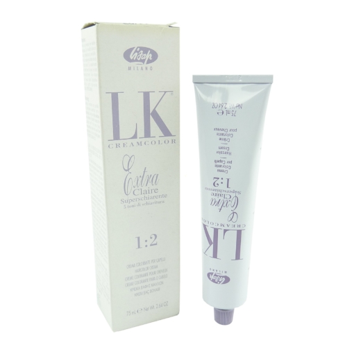Lisap LK Cream Color Extra Claire Permanent Creme Haar Farbe Coloration 75ml - 11/02 Very Light Natural Ash Blonde / Superhell Aschblond Natur