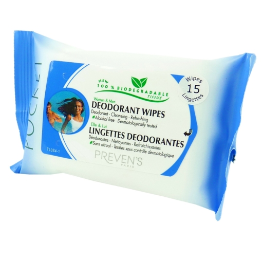 Preven's Paris feuchte 24h Deodorant Erfrischungstücher Reise Deo Multipack 6x