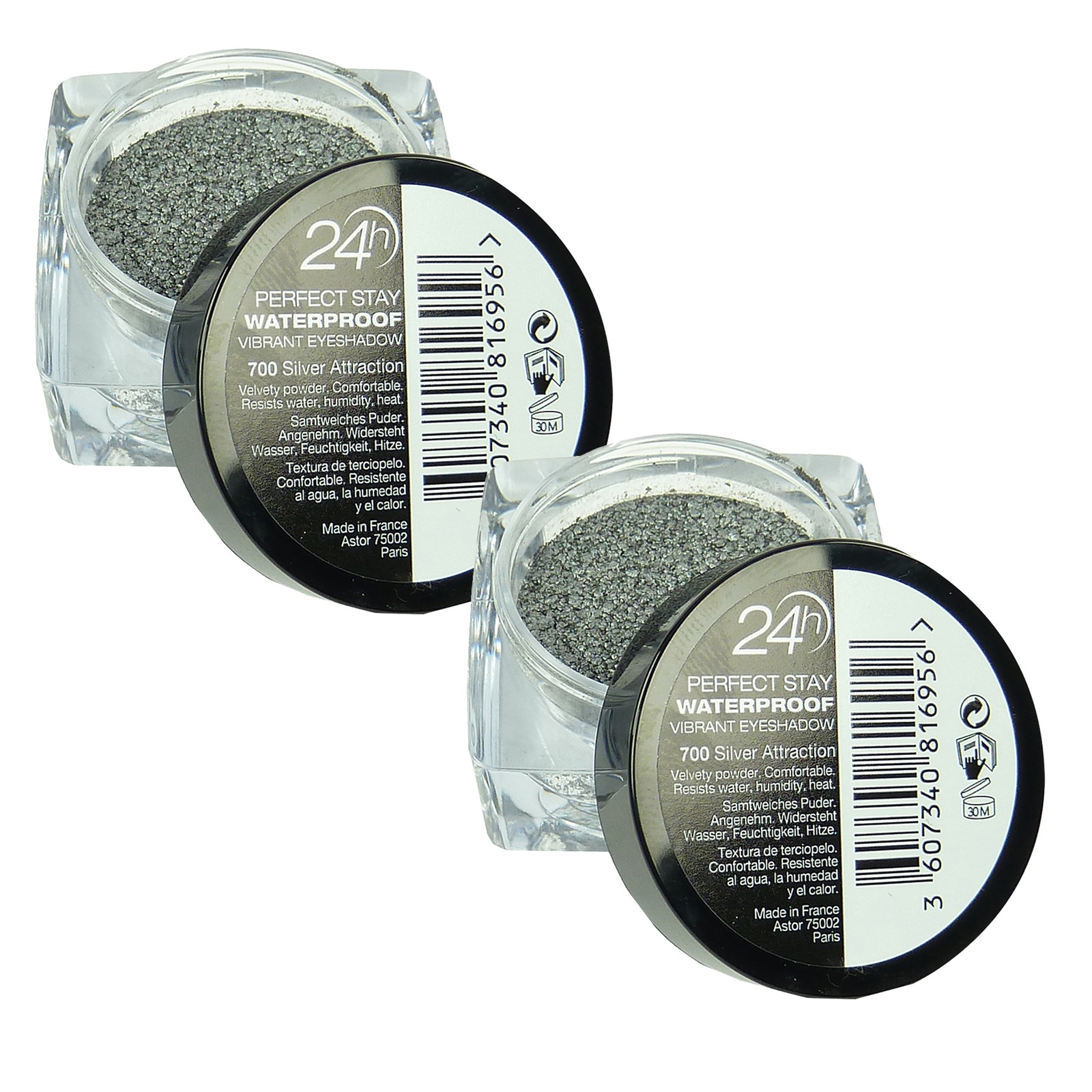 Astor 24h Perfect Stay 700 Silver Attraction Lidschatten wasserfest 2x Pack
