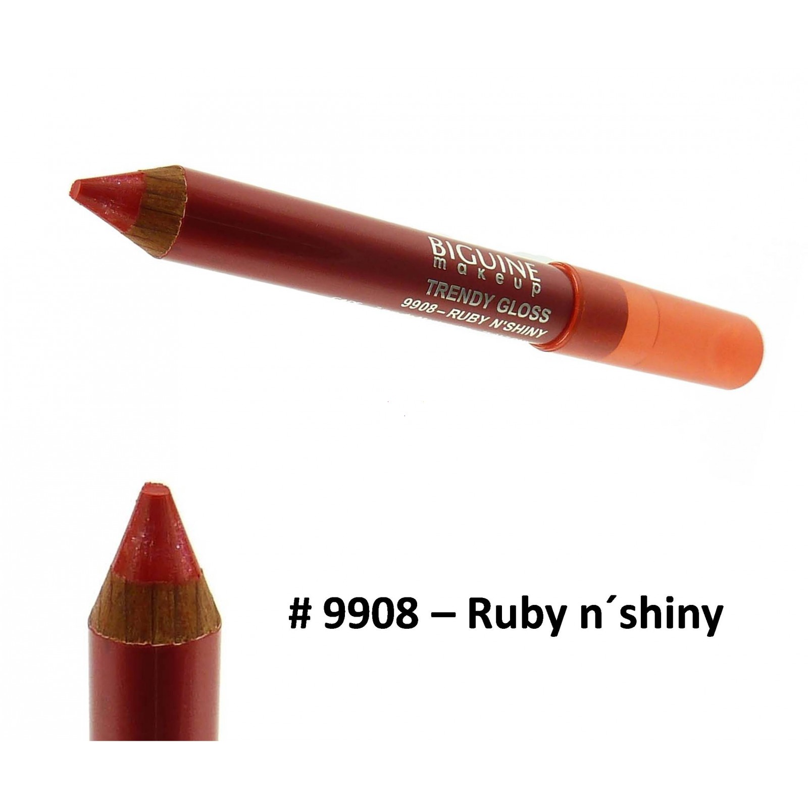 Biguine Make Up Paris Trendy Gloss - Lip Color Lippen Stift Farbe - 2,32g - 9908 Ruby n´shiny