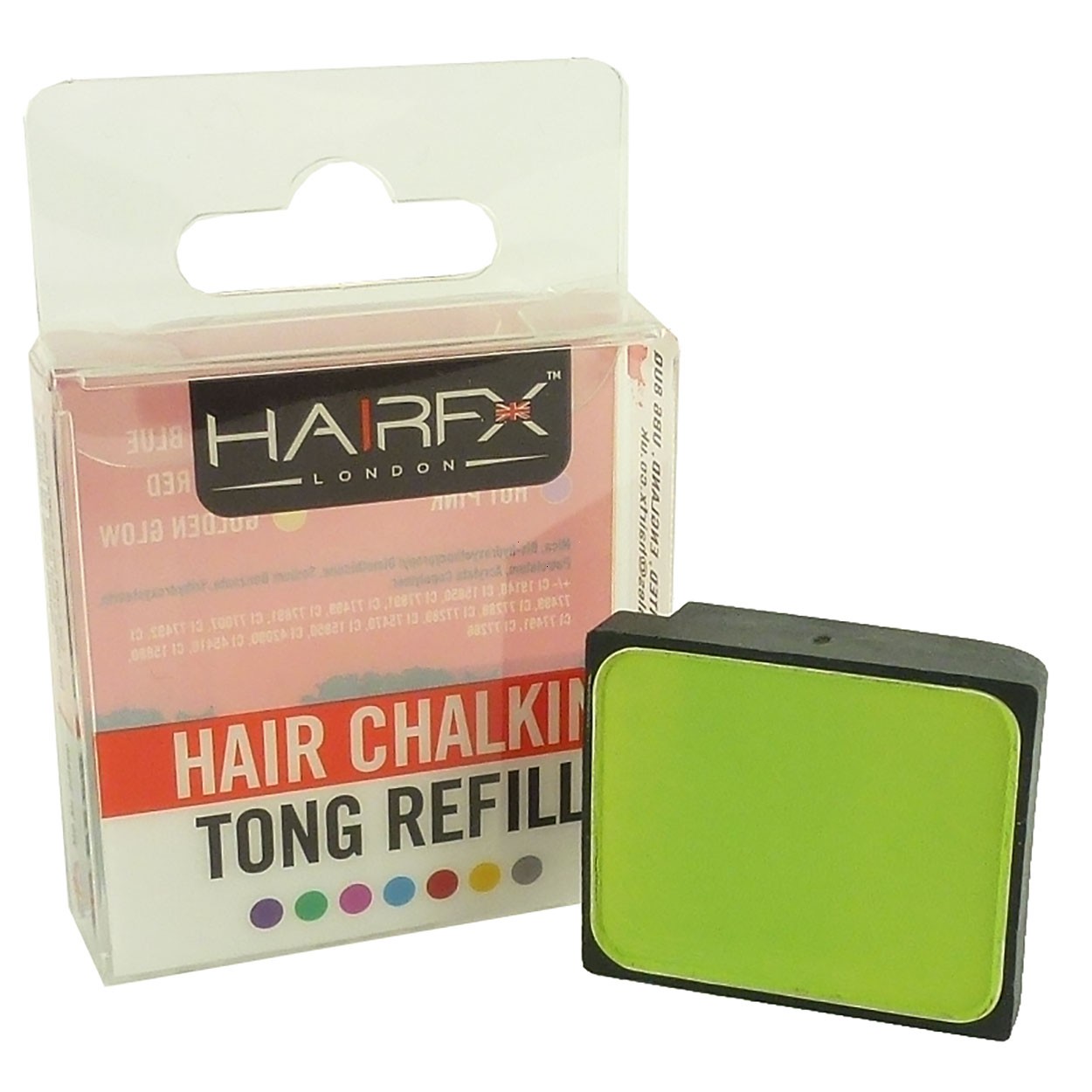 HairFX London Hair ChalkIn Tong Refill Haar Kreide Farbe Styling auswaschbar 4g - Emerald Green