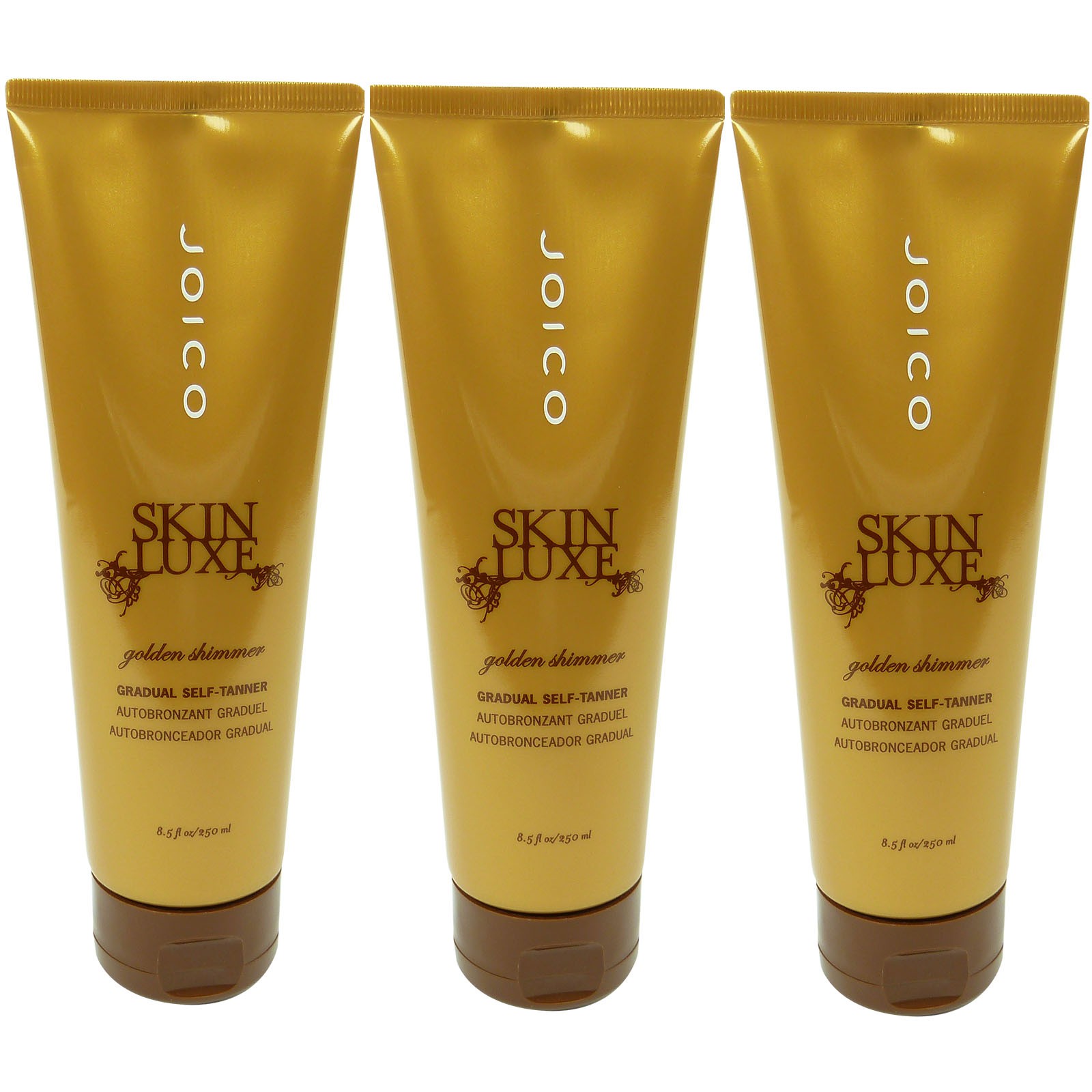 Joico SKIN LUXE Golden Shimmer Self Tanner Selbst Bräunungs Lotion  - 3 x 250 ml