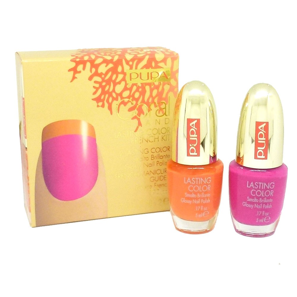 PUPA Coral Island Lasting Color French Kit 002 Tropical Juice Nagel Lack Farbe