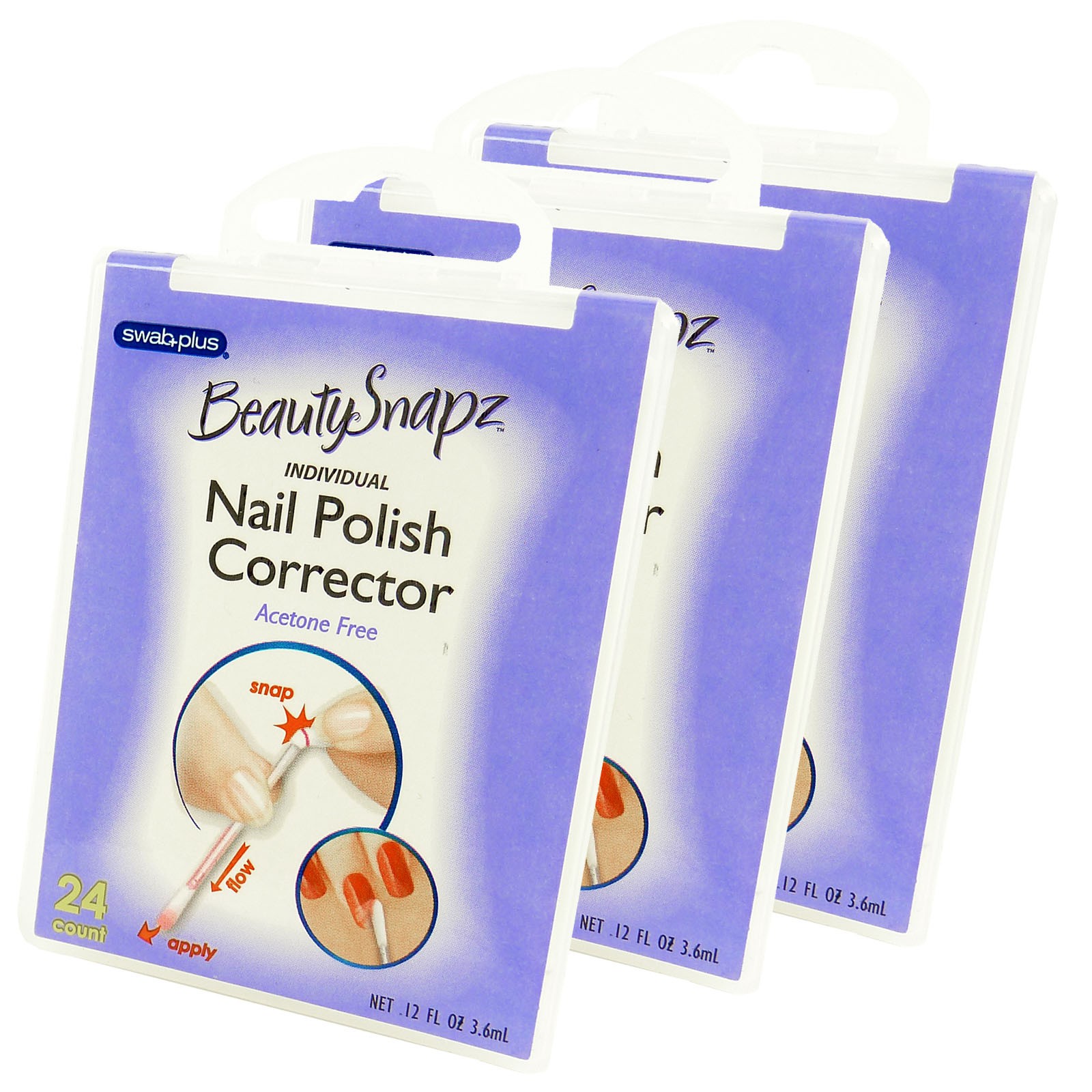 SwabPlus Beauty Snapz Nagellack-Korrektor Nagelpflege Reinigung  - 3-Pack