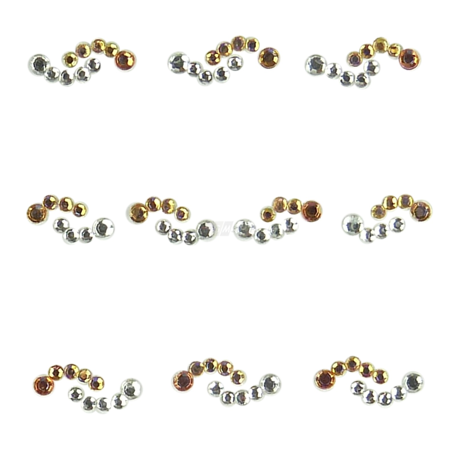 YOU Nails Nail Art Tattoo Design Nagel Aufkleber 3D Maniküre 1 Bogen 10 Sticker - Waves - brown / white