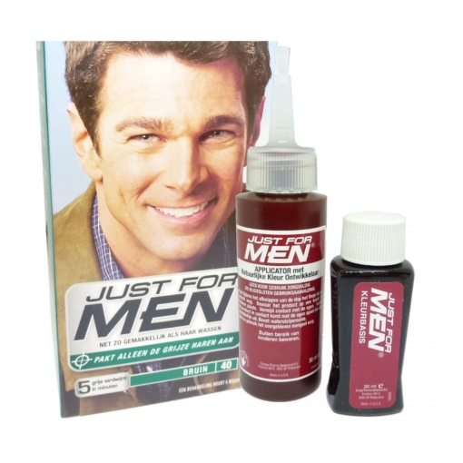 Just for Men 40 brown Haar Farbe Pflege Tönung mit Entwickler