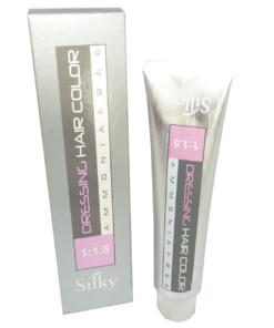 Silky Dressing Haar Farbe Coloration Permanent Cream ohne Ammoniak 60ml - 04.52 Mahogany Violet Brown / Mahagoni Violett Braun