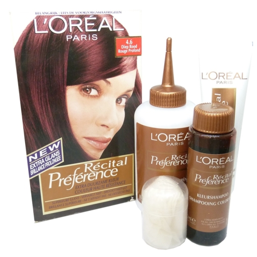 Loreal Paris Recital Preference Haarfarbe Coloration Creme Permanent - 04.6 Deep Red / Tiefrot
