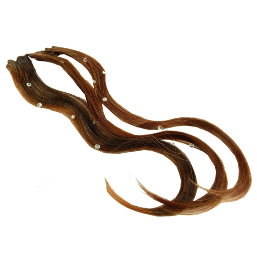 Balmain Color Accents Strass Extensions 3x30cm Haar Styling Clips Farb Auswahl - Warm Caramel
