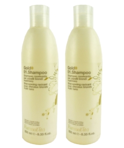 FarmaVita Gold 01. Shampoo blondes Haar Pflege Reinigung Multipack 2x250ml