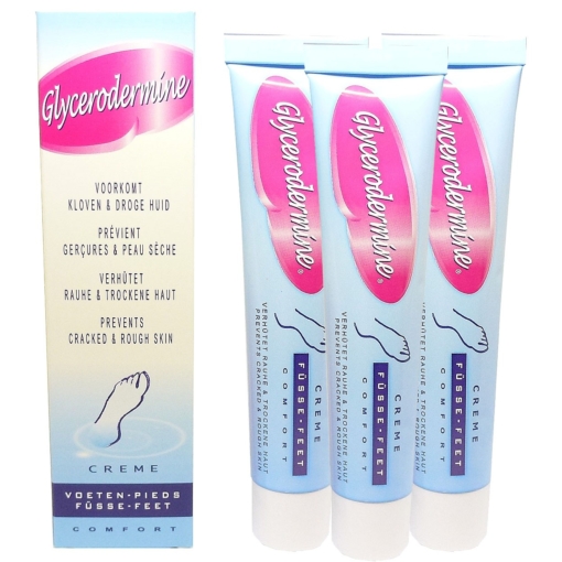 Glycerodermine Fuss-Creme für trockene rissige Haut Pflege Multipack 3x50ml