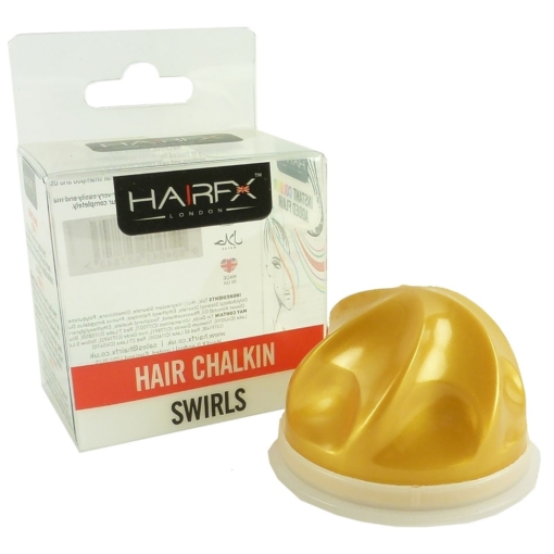HairFX London Hair ChalkIn Swirls Haar Kreide Farbe Styling auswaschbar Halal 5g - Golden Glow