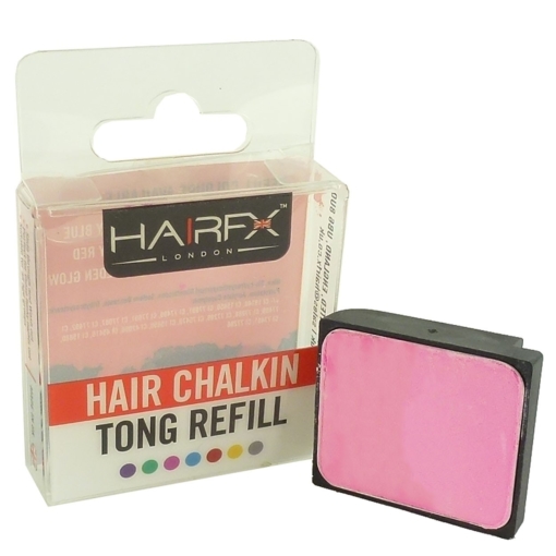 HairFX London Hair ChalkIn Tong Refill Haar Kreide Farbe Styling auswaschbar 4g - Hot Pink