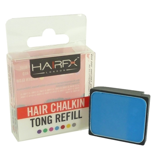 HairFX London Hair ChalkIn Tong Refill Haar Kreide Farbe Styling auswaschbar 4g - Jazzy Blue