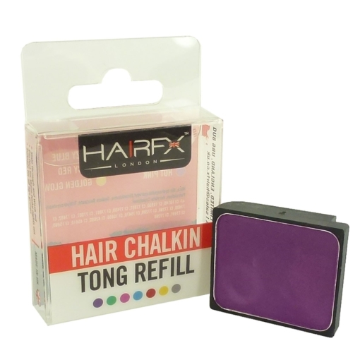HairFX London Hair ChalkIn Tong Refill Haar Kreide Farbe Styling auswaschbar 4g - Purple Passion