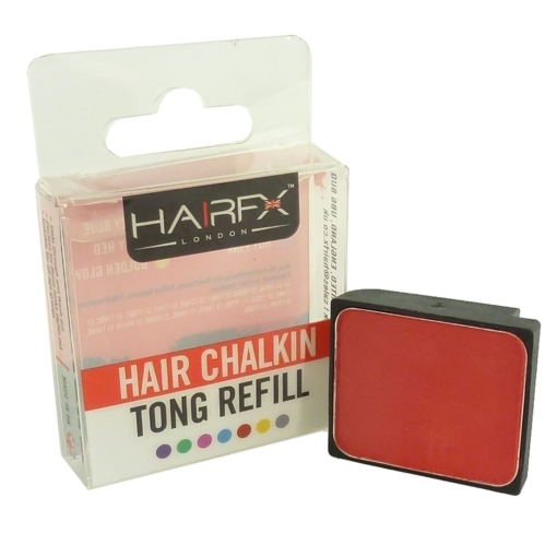 HairFX London Hair ChalkIn Tong Refill Haar Kreide Farbe Styling auswaschbar 4g - Racy Red