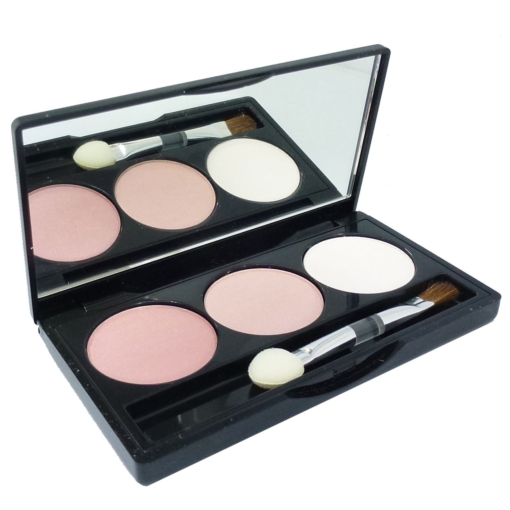 Jean D'Arcel brillant Eye Shadow Trio Lidschatten Pallette Augen Make Up 3x1,5g - 2 light pink / zart rosa