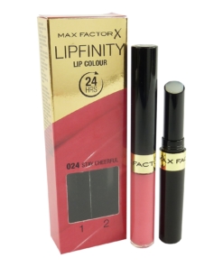 Max Factor - Lipfinity Lip Colour 24HRS Lippen Stift Farbe Make up - 2.3ml+1.9g - 024 stay cheerful