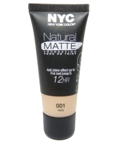 NYC Natural Matte Foundation 12HR Creme Grundierung Teint Gesicht Make Up 30ml - 001 Ivory