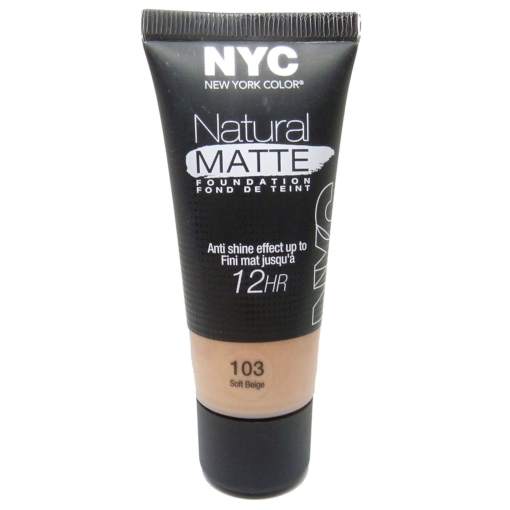 NYC Natural Matte Foundation 12HR Creme Grundierung Teint Gesicht Make Up 30ml - 103 Soft Beige