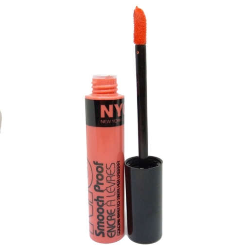 NYC Smooch Proof Liquid Lip Stain Lipgloss Creme Lippen Farbe Make Up Stift 7ml - 100 Faithful Coral