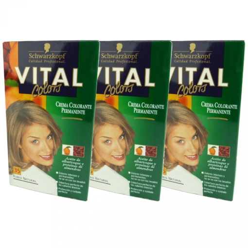 Schwarzkopf Multipack 3x Vital Colors 35 blond natur Haar Farbe Set Coloration