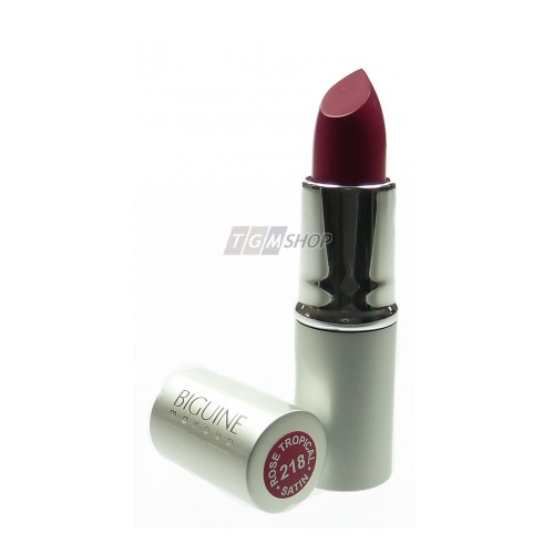 Rouge à Lèvres BIGUINE MAKEUP Satin 211 Feu Ardent – Longue Tenue, Sans Paraben, 3.5g, Fabriqué En France