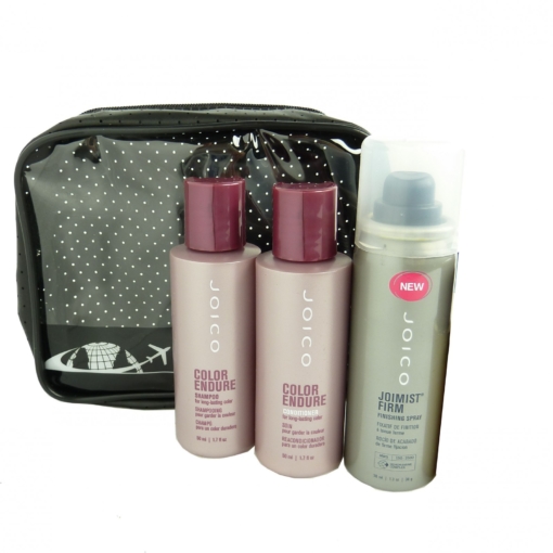 JOICO Reise Pflege Set coloriertes Haar Shampoo, Conditioner + Finishing Spray