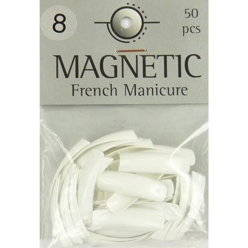 Magnetic Nail Tips French Manicure Größe 8 künstliche Nägel 50 Stück